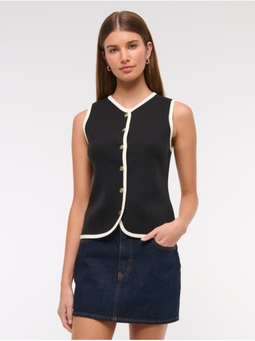 The A&F Mara High-V LuxeLoft Sweater Vest